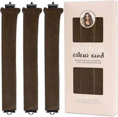 Obrázek produktu pro Sada natáček pro dlouhé vlasy – 3 kusy – Vytváří přirozené vlny bez použití tepla, ideální pro krásný vzhled přes noc.