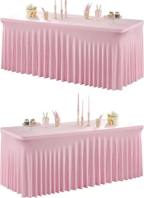 Immagine prodotto di Tovaglia elasticizzata rosa, 183x76 cm, rettangolare, lavabile
