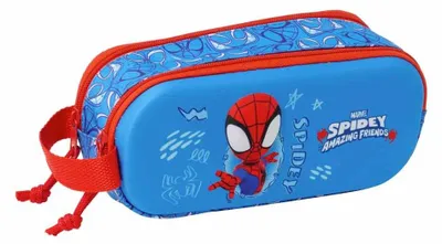 Produktbild von Safta Spidey 3d Mäppchen Blau  Mann Blau One Size