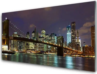 Produktbild von Acrylglasbilder 100x50 Wandbild Druck Brücke Stadt Architektur