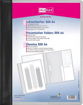 Produktbild von Veloflex VELOFORM, Schwarz, Transparent, PVC, A4, 1 Stück(e)
