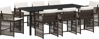Obrázok produktu pre Záhradný jedálenský set 9 pcs Hnedá polyratan