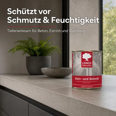 Produktbild von LEINOS Stein- und Betonöl 0,75 l – Stein- & Betonöl innen & außen, KI-generiertes Bild