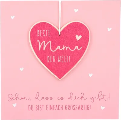 Produktbild von Depesche Klappkarte mit Anhänger : Beste Mama der Welt! Schön, dass es ... Karte mit Anhänger: Beste Mama der Welt! Schön, dass es ...