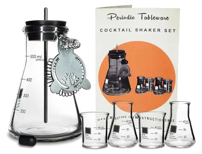 Cocktailshaker-Set aus Borosilikatglas, 4-teilig