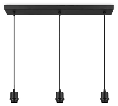 Produktbild von Home Sweet Home Schwarze Metall-Hängeleuchte - 3L-65/9,5/112,5 cm