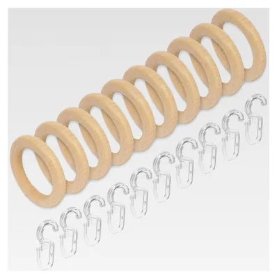 Produktbild von Gardinenringe für Gardinenstangen mit 28 mm Durchmesser, 10 Stück Kiefer