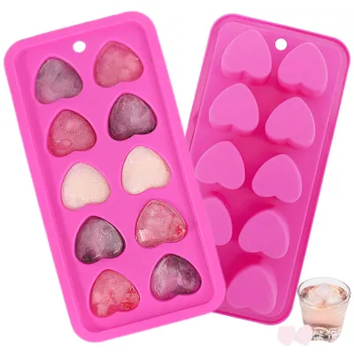 Eiswürfelformen aus Silikon, 2er-Set, Herzform, BPA-frei