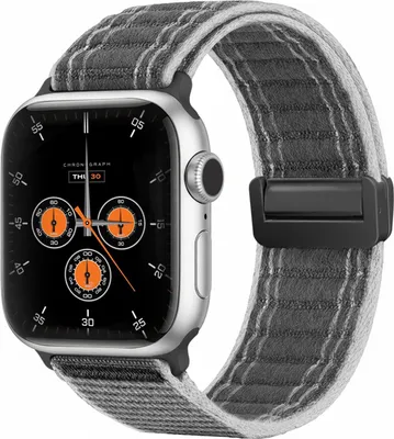 Produktbild von Smartwatch Armband für Apple Watch Series 2 38mm Nylon Textil Band Ersatzband Wechselband Magnetverschluss flexibel atmungsaktiv Grau