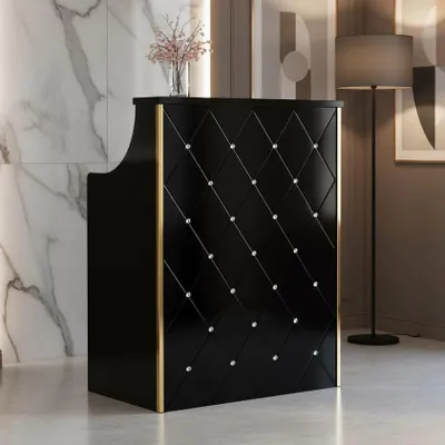 Produktbild von Friseurrezeption lackiert Diamond 80 cm Kosmetik für den Salon im SPA-Bereich schwarz