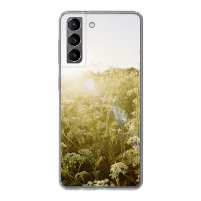 Produktbild von MuchoWow® Handyhülle Schutzhülle Hülle für Samsung Galaxy S21 Blumen - Weiß - Frühling Silikon Softcase Handy Hülle - Softcase