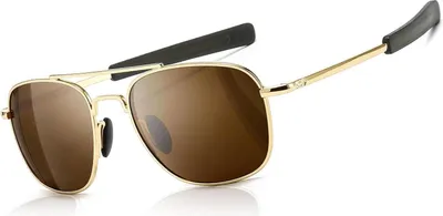 Image de Lunettes de soleil aviateur polarisées hommes style militaire - Temple de la baïonnette