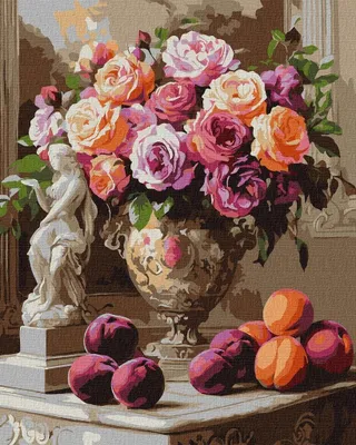 Image de Peinture par numéros - Roses élégantes 40 x 50 cm - Ideyka