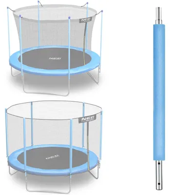 Image de Poteaux de support pour trampoline avec filet extérieur et intérieur, 1,83 m, bleu, Neo-Sport