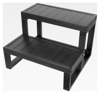 Produktbild von Treppe für Spa und Whirlpool, 2 Stufen, Tritthocker für Innen und Außen, Treppen für Terrasse und Badezimmer