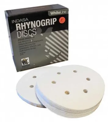 Produktbild von Schleifscheiben INDASA Rhynogrip White Line 150 mm P320 6 Loch Klett 50 Stück