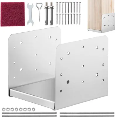 Obrázok produktu pre SM® - Nastaviteľná základňa pre kotvenie stĺpikov do betónu - 203,2 x 203,2 mm - Držiak stĺpikov.