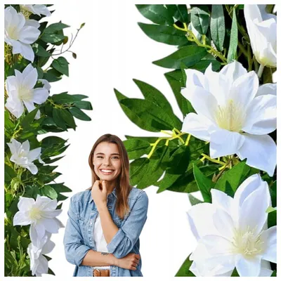 Produktbild von Griny Künstliche Girlande Weiß Wisteria Festliche Dekoration