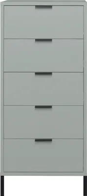 Produktbild von Hochkommode >Bonnie< in pine green matt lack - 51x121x45cm (BxHxT)