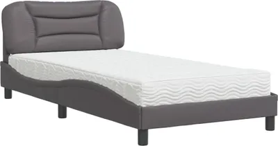 Produktbild von vidaXL Bett mit Matratze "Hvar" Grau 100x200 cm Kunstleder