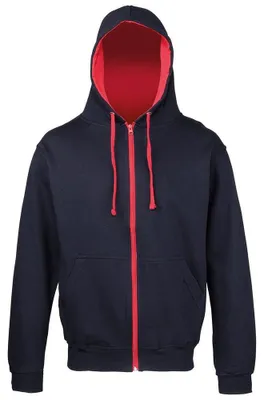 Produktbild von Awdis - "Varsity" Kapuzenpullover für Herren/Damen Uni LT2280 (S) (Neues französisches Marineblau/Feuerrot)