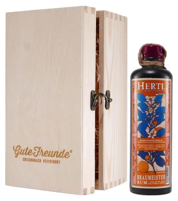 Produktbild von Hertl Braumeister Rum mit Geschenk-Holzkiste