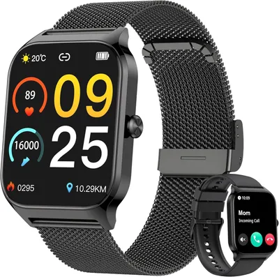 Produktbild von Smartwatch Herren Damen, Blutdruckuhr mit Bluetooth-Telefonie,mit Herzfrequenz SpO2 Stress, 100+ Sportmodi ,Weltuhr, Schlafanalyse, für iOS Android