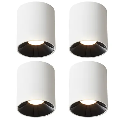 Produktbild von ZMH LED Deckenleuchte 4ER Aufputz 7W Deckenspots Warmweiß Aufbauspot Weiß Aufbaustrahler Rund Deckenstrahler Klein für Küche Wohnzimmer Esszimmer
