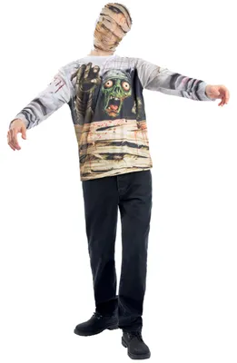 Image de Costume de zombie-momie, comprenant le haut et le masque, taille L, marque Smiffys, collection Halloween