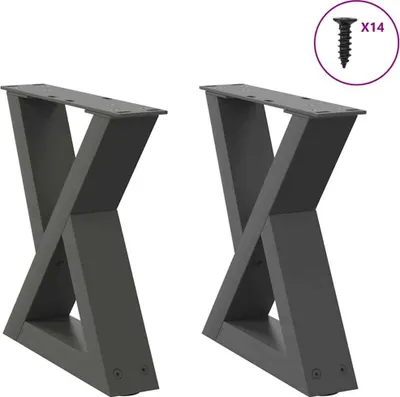 Obrázek produktu pro Nohy konferenčního stolku 2 ks antracitové 40 x (30-31,3) cm ocelové