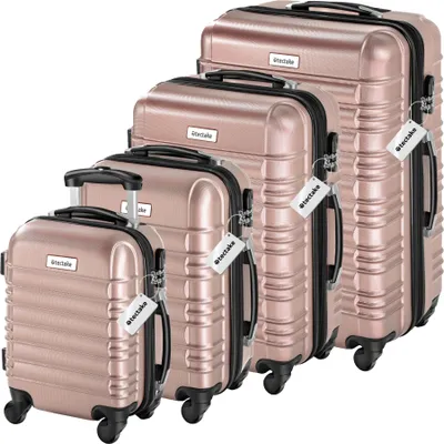 Produktbild von tectake® Hartschalenkoffer-Set Mila 4-teilig aus robustem ABS-Kunststoff inkl. Kofferwaage und -anhänger