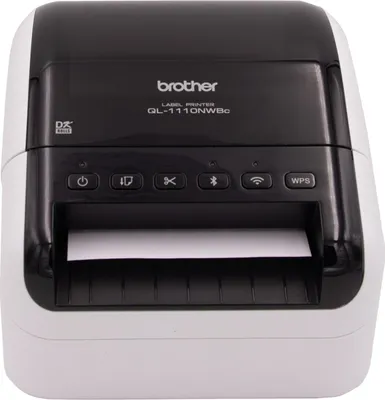 Produktbild von Brother QL-1110NWB, DK, Thermodirekt, 300 x 300 DPI, 110 mm/sek, Verkabelt & Kabellos, Schwarz, Weiß