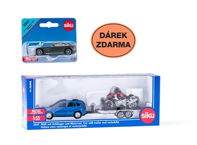 Obrázek produktu pro SIKU Super - Auto s vlekem a motorkou + dárek