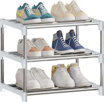 Image de NIAWECAN Étagère à chaussures empilable à 3 niveaux Organiseur