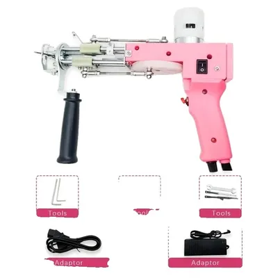 Produktbild von Tufting-Pistole, einstellbare Geschwindigkeit, tragbares Design, rosa 2 in 1