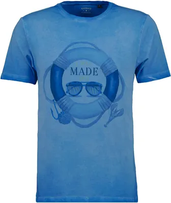Produktbild von Ragman T-Shirt XXL blau Frontprint maritim Usedlook