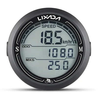 Obrázek produktu pro Cyklocomputer LIXADA, LCD displej, multifunkční počítač, vodotěsný počítač, vhodný pro jízdu v horách, parcích, ve dne i v noci, bílý