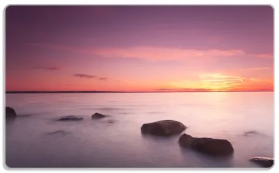 Produktbild von Wallario Frühstücksbrettchen aus Glas, je 14 x 23 cm, mit rutschfesten Füßen, Motiv Nebel am See bei Sonnenuntergang