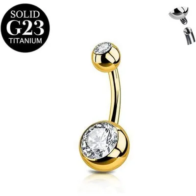Obrázek produktu pro Piercing do pupíku, titanová chirurgická ocel, 14G, délka 6-14 mm, pro ženy, 1 kus