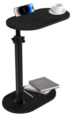 Image de Omgoods - Table d'appoint en forme de C, pivotante à 360° et réglable en hauteur