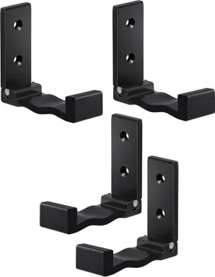 Produktbild von 4er Set multifunktionaler Klapphaken | Faltbare Wandhaken | 90° Grad Wandhandtuchhaken | Kopfhörerhalter - Farbe [schwarz] - Kleiderhaken aus Aluminiumlegierung | Garderobenhaken | Wandhandtuchhaken