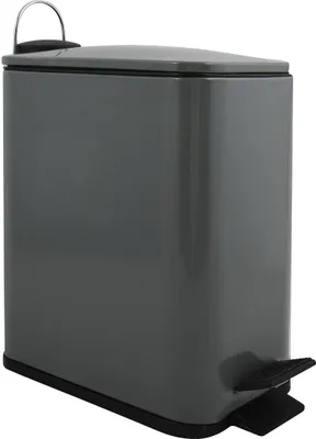 Immagine prodotto di Cestino per cosmetici Spirella da 5 litri in acciaio inox con chiusura ammortizzata e cestino interno "Erik" Cestino per bagno Cestino per rifiuti Softclose antracite