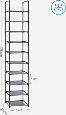Produktbild von Famanu Schuhregal stabil und platzsparend - 10-stöckig