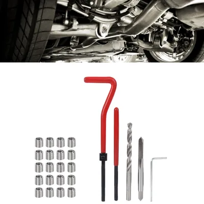 Image de Kit de réparation de filetage M5, 25 pièces, avec boîte en plastique transparent pour machines d'usinage