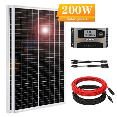 Obrázek produktu pro 200W solární systém kompletní balíček monosolární panel solární modul ostrovní systém obytných automobilů