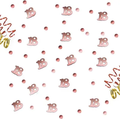 Produktbild von Oblique Unique Konfetti 18. Geburtstag Jubiläum über 300 Stück Zahl + Punkte Tisch Deko Streudeko - roségold