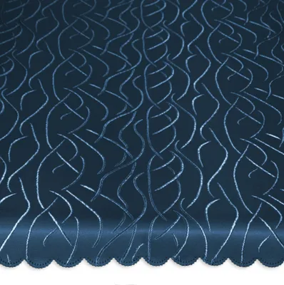 Produktbild von Tischdecke blau dunkel rund 160 cm Ø damast Streifen bügelfrei fleckenabweisend
