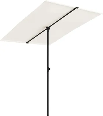 Image de vidaXL Parasol avec mât en aluminium 2x1,5 m blanc sable