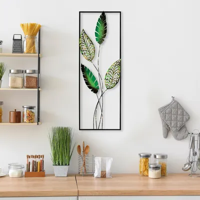 Image de Wallity, Timeyi 3, accessoire mural décoratif en métal, 100 % METAL, multicolore, 32 x 90 cm