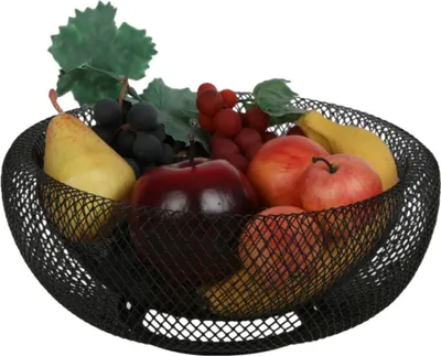 Image de Corbeille à fruits en métal noir 30x14cm Coupe à fruits Coupe décorative Corbeille en métal Coupe à fruits Corbeille de rangement